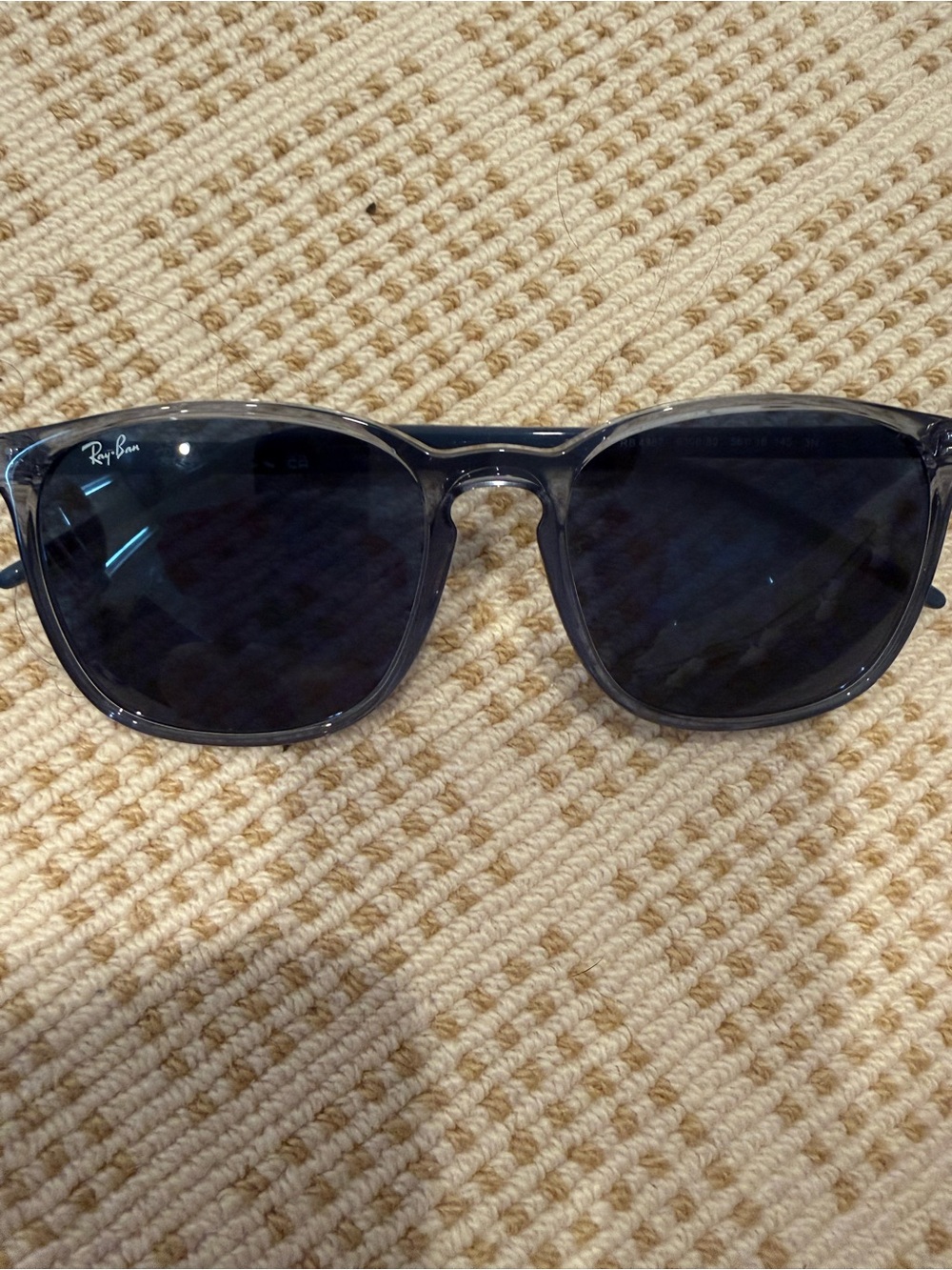 Ray-Ban Clear Frame Black Lens Sunglasses